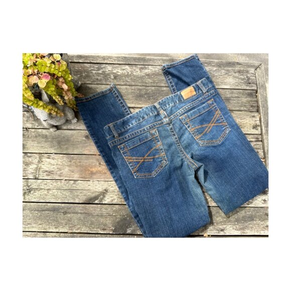 Aeropostale Bayla Skinny Jeans Mid Rise 2009 Stretch Blue Whiskered 5 Pocket - Picture 5 of 5